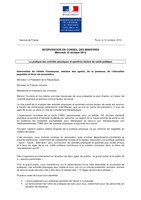 Intervention de Valérie Fourneyron et Marisol Touraine, en Conseil des Ministres, le 12 octobre 2012