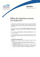 Le bilan des évaluations externes au 30 juin 2011
