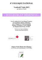 4ème Colloque National Douleurs et Démences - vendredi 7 juin 2013 - Paris - Programme