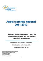 CNAV - Lieux de vie collectifs - Appel à projets 2011-2012 - Cahier des charges