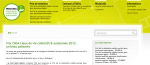 Le prix CNSA Lieux de vie collectifs & autonomie 2012 récompense six lauréats.