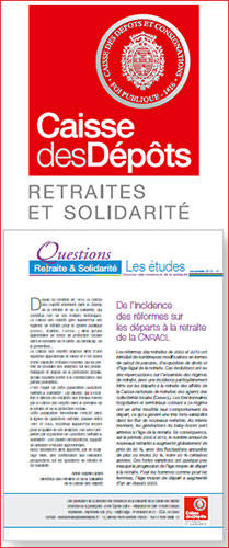 La Caisse des Dépôts lance une nouvelle publication : Questions Retraite & Solidarité