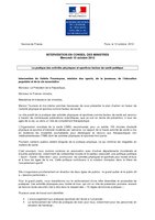 Intervention de Valérie Fourneyron et Marisol Touraine, en Conseil des Ministres, le 12 octobre 2012