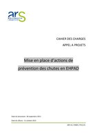 ARS Champagne-Ardenne - AAP - Prévention des chutes en EHPAD - Cahier des Charges - sept2013