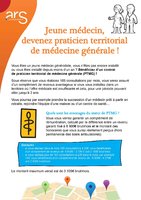 Recrutement de jeunes médecins en contrat de Praticien Territorial de Médecine Générale - ARS Franche-Comté - Flyer