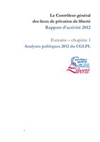 CGLPL - Rapport d'Activité 2012 - Extraits - Chapitre 1er - Analyses politiques 2012 du CGLPL -
