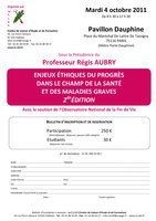 Enjeux éthiques du progrès dans le champ de la santé et des maladies graves - Bulletin d'inscription