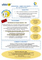 Opération "Aimez vos dents " 2014 - SYNERPA - UFSBD - du 7 au 25 avril 2014 - Programme et Bulletin d'Inscription