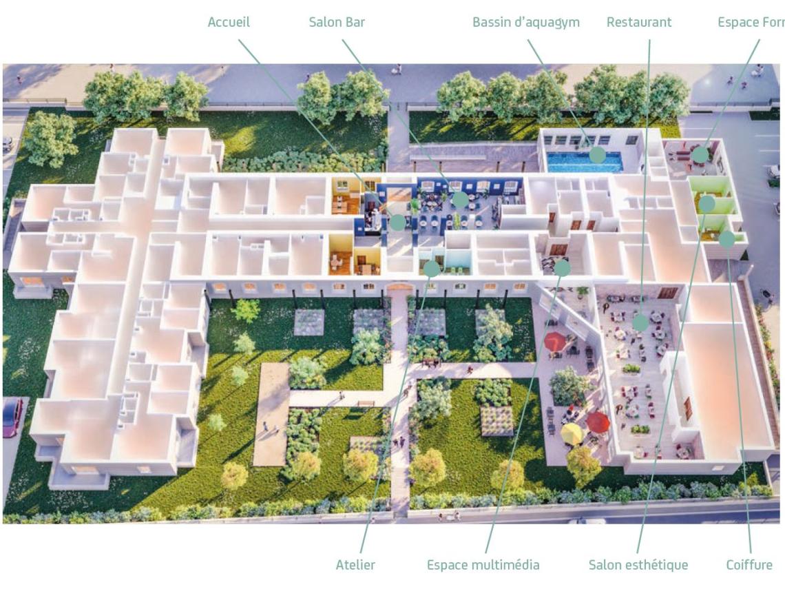 Résidence Senior Les TREFLES à CHATELLERAULT : 900 m2 d'espaces de convivialité, lieux agréables et de détente