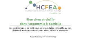 Rapport du HCFEA : Bien vivre et vieillir dans l'autonomie à domicile