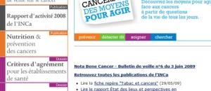 Rapport de L'Institut National du Cancer