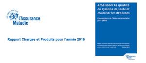 Rapport de l'assurance-maladie pour l'évolution des charges et produits pour 2016