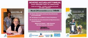 24 novembre 2015 : le département Charente Maritime propose une journée d'information sur le métier d'accueillant familial