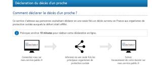 La télé-déclaration d'un décès sur le site mon.service-public.fr