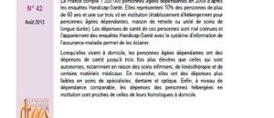 Parution d'une nouvelle étude de la Drees sur le thème "Dépenses de soins de ville des personnes âgées dépendantes"