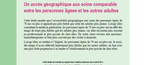 DREES - Etudes et Résultats - Un accès géographique aux soins comparable entre les personnes âgées et les autres adultes.