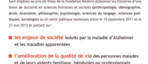 Guide maisons de retraite seniors et personnes agées : Prix de thèse 2013 de la Fondation Médéric Alzheimer