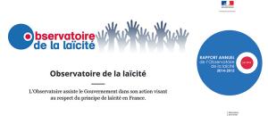 Rapport annuel de l'Observatoire de la laïcité 2014-2015