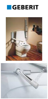 Le WC lavant Geberit AquaClean pour les personnes à mobilité réduite.