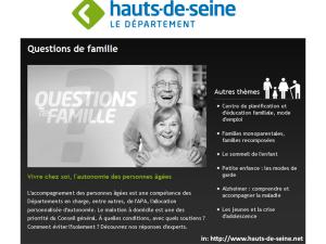  alt="« Questions de famille - Vivre chez soi, l'autonomie des personnes âgées » sur le portail du Département www.hauts-de-seine.net"
