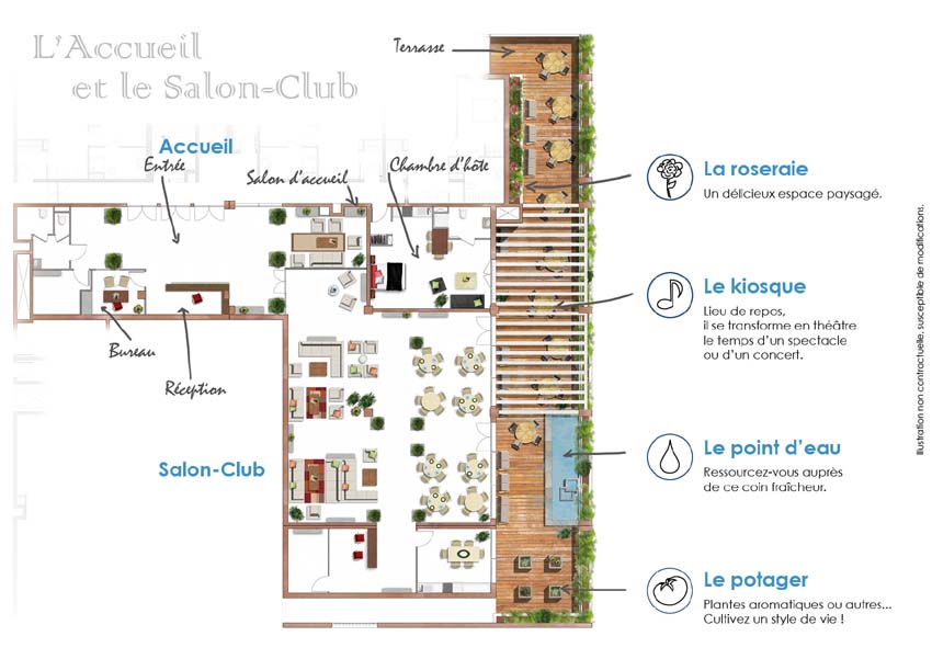 Résidence Les Senioriales de Marseille : Le plan du Salon-Club