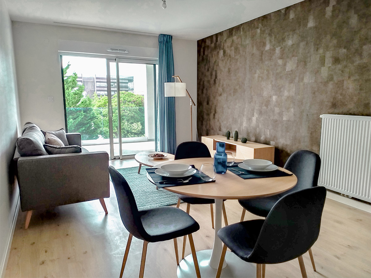 Résidence Danaé Le Bouscat : Salon / salle à manger d'un appartement type 2